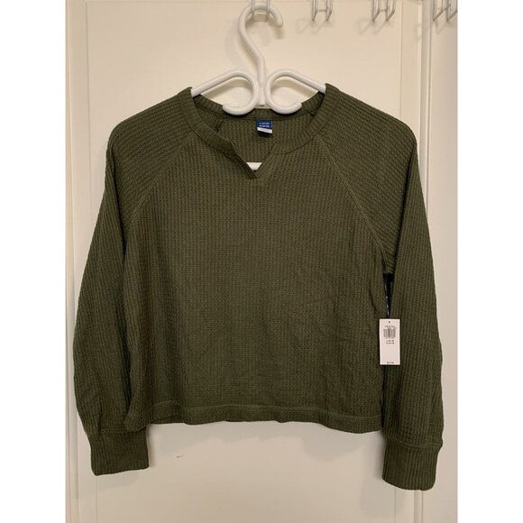 Old Navy Other - Old Navy Green Waffle Long Sleeve Kids Large